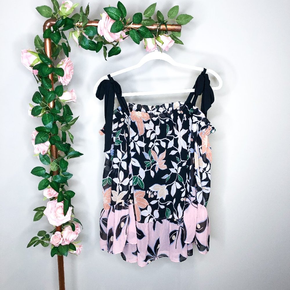3/$30 LOFT Off the Shoulder Dark Floral Blouse